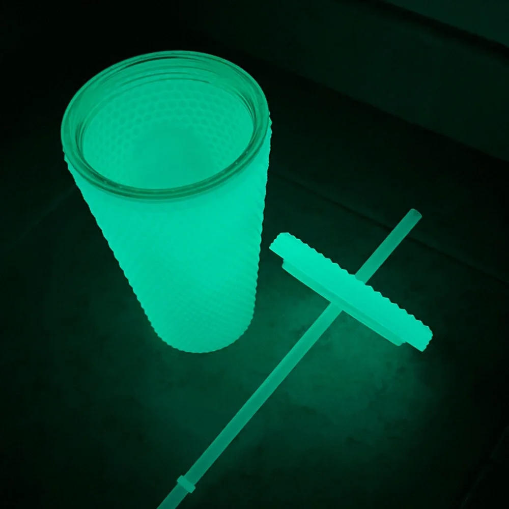 Starbucks 2022 Lemongrass Glow in the Dark Studded Tumbler 16oz Cold Cup New